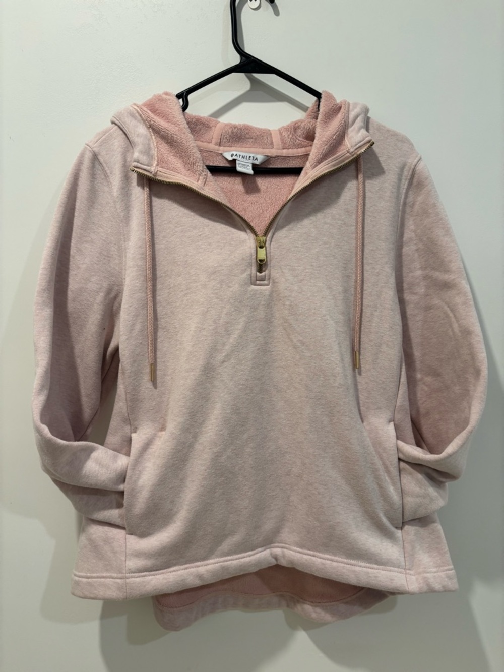 Athleta Blush Pink Half-Zip Hooded Pullover